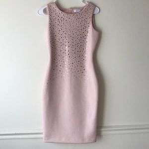 Calvin Klein Mirror embossed Blush sheath Dress